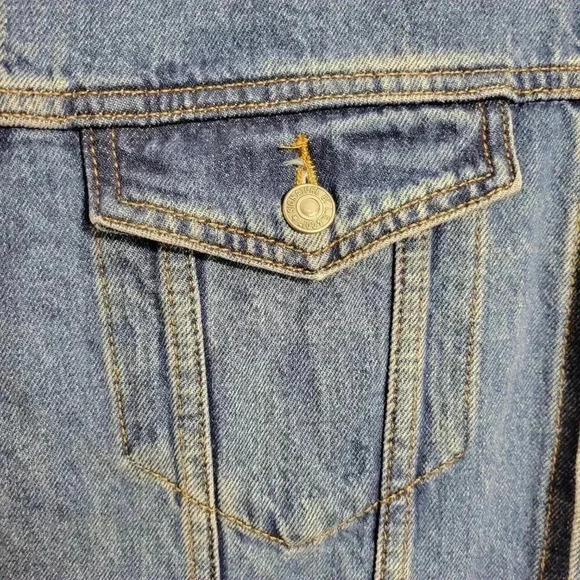 Levi Strauss Signature Gold Men's Extra Large Button Up Medium Wash Denim Jacket - Picture 5 of 13